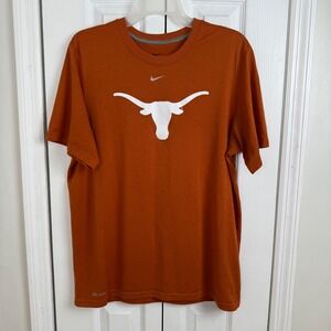 Nike Texas Longhorns Dri-FIT Shirt Mens Medium Burnt Orange NCAA Graphic Tee
